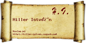 Hiller István névjegykártya